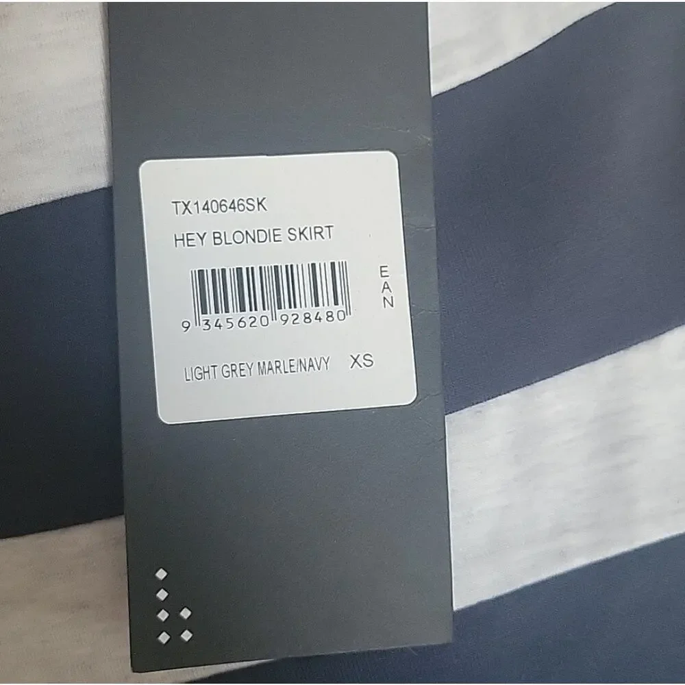 New The Fifth Label XS light gray & navy blue striped pencil skirt